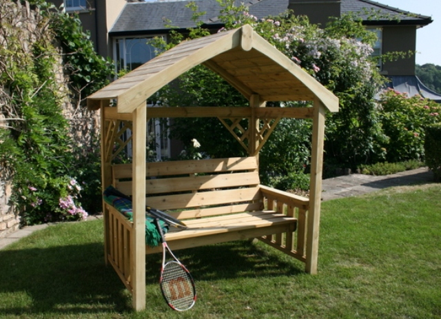 'Hutton' Herefordshire Arbour. Available from Taunton Sheds